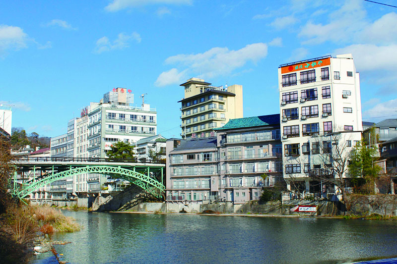 福島県福島市飯坂温泉の風景